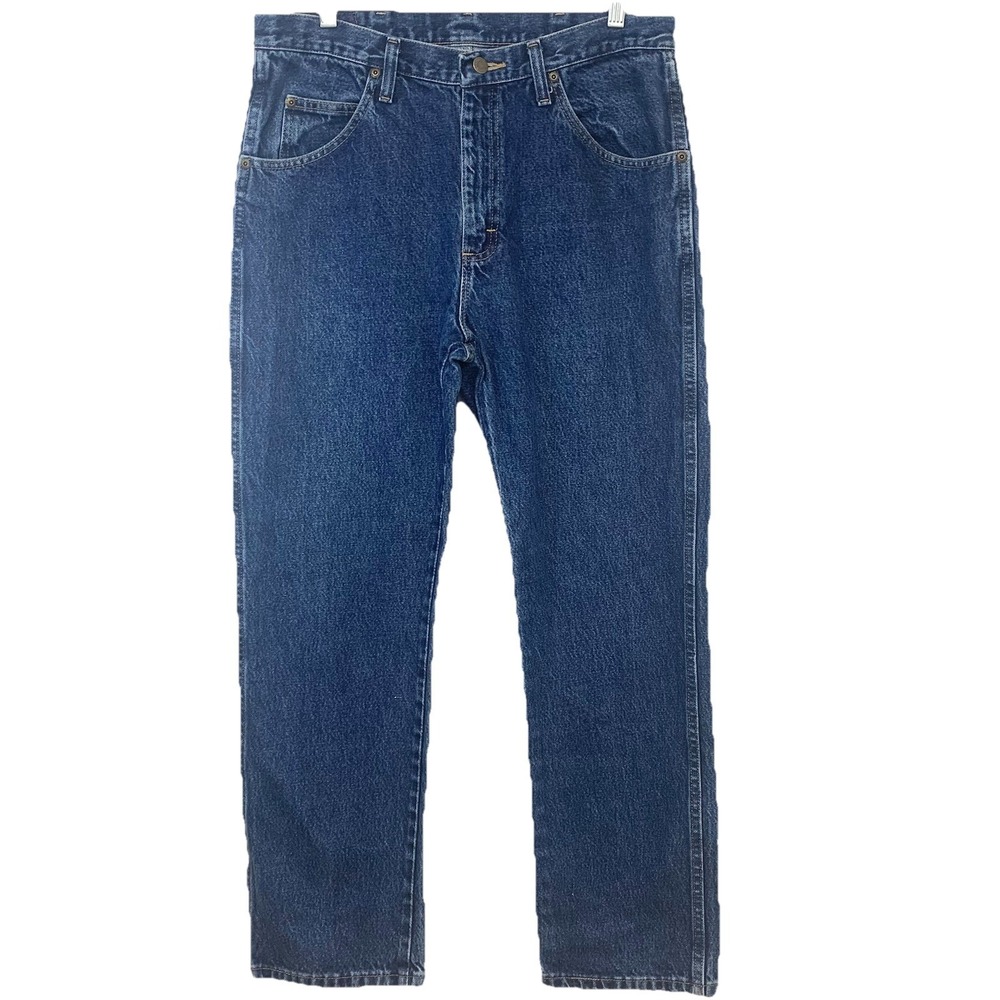 Wrangler Jeans Blue 100% Cotton Straight Men‎ 34x30  (33X29) Casual Western Work